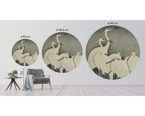 Sticker mural décoratif avec motifs de hérons en trois tailles différentes