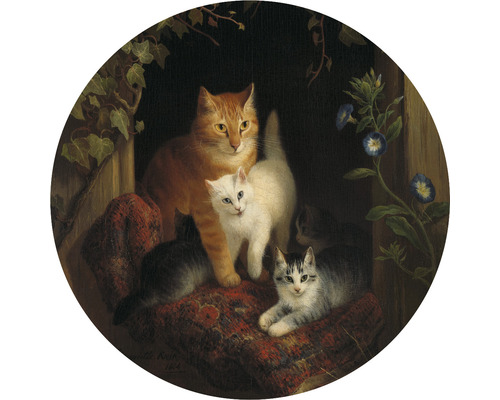 Papier peint panoramique intissé HRBC000045 Henriette Ronner-Knip Chats Ø 95 cm