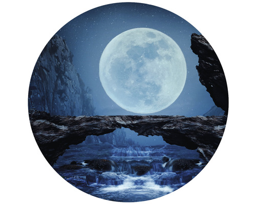Papier peint panoramique intissé HRBC000086 Cascade et lune Ø 95 cm