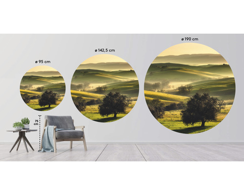 Sticker mural avec motif de paysage en différentes tailles