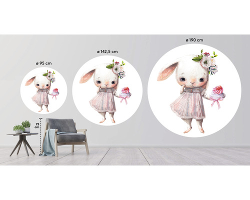 Sticker mural motif lapin en différentes tailles