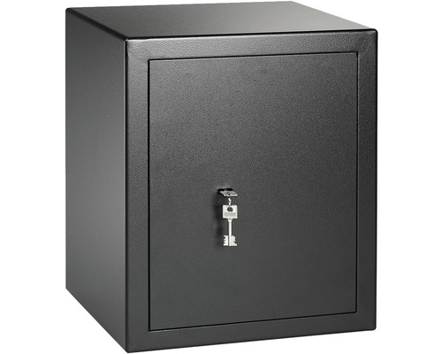 Schwarzer Tresor mit Schlüssel