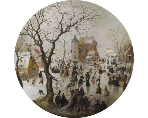 Papier peint panoramique intissé HRBC000042 Hendrick Avercamp Paysage d'hiver Ø 95 cm