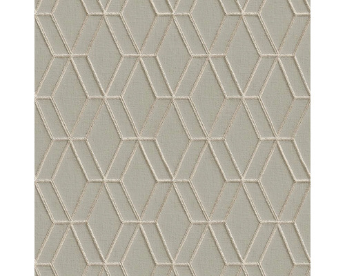 Papier peint intissé DE120064 Wall Stitch géométrique gris Tissu avec motif géométrique losange