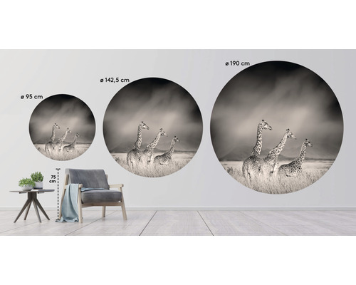 Décoration murale avec motif de girafes en trois tailles différentes