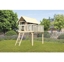 Holz Stelzenhaus mit Leiter im Garten