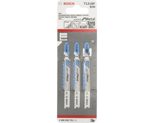 Bosch Stichsägeblätter T121BF BIM zum Schneiden von Metall, 3er-Pack