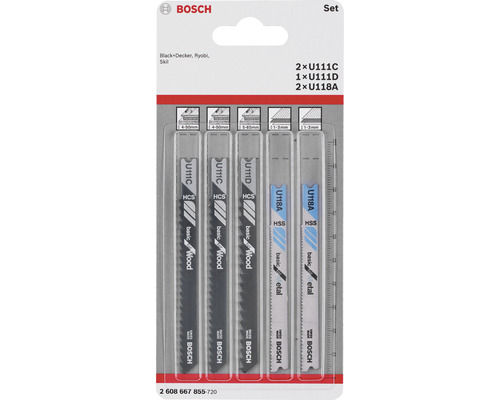 Kit de lames de scie sauteuse universel Bosch Professional 5 pces