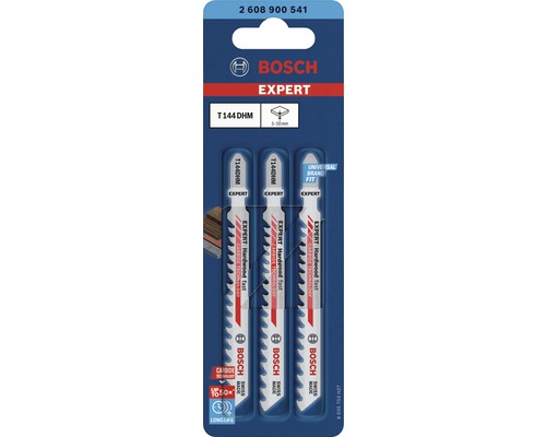 Lames de scie sauteuse Bosch Expert pour bois dur, lot de 3