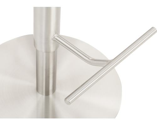 Gros plan d''un tabouret de bar en acier inoxydable avec repose-pieds.