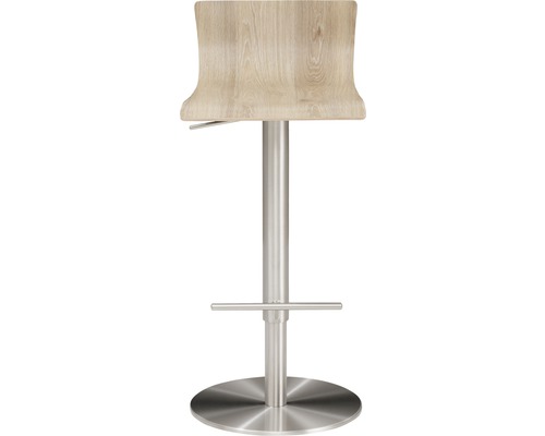 Tabouret de bar avec dossier en bois et repose-pieds