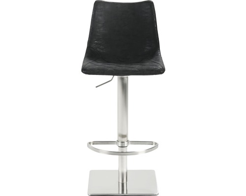 Barhocker mit Sitz aus Leder und Fuß aus Metall