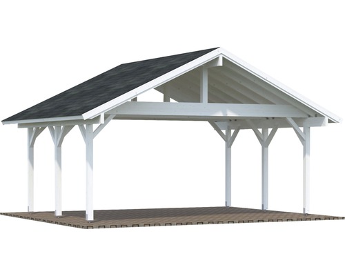 Carport double Palmako Robert 20,6 m² 635 x 510 cm blanc