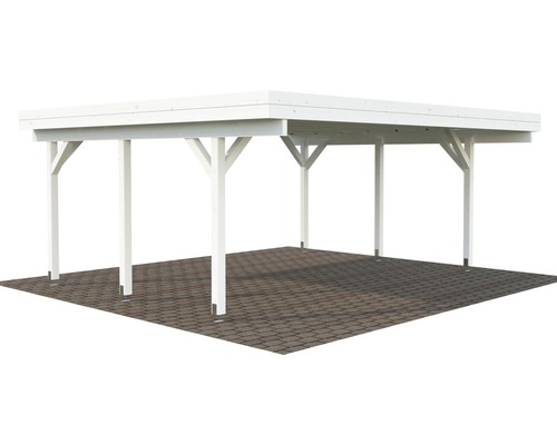 Carport double Palmako Karl 20,6 m² 600 x 512 cm blanc