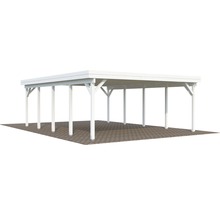 Carport double Palmako Karl 40,6 m² 600 x 762 cm apprêt par immersion blanc