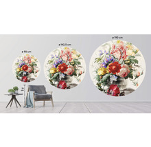 Illustration de trois stickers muraux avec un vase de fleurs de différentes tailles