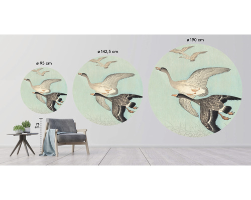 Image murale décorative avec des oies volantes en trois tailles