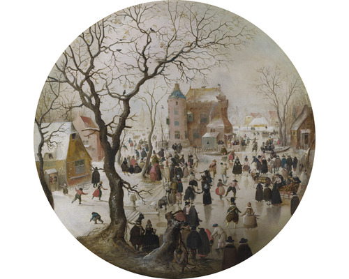 Fototapete Vlies HRBC100042 Hendrick Avercamp Winterlandschaft Ø 142,5 cm