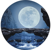 Fototapete Vlies HRBC100086 Wasserfall und Mond Ø 142,5 cm