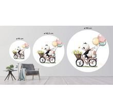Wandtattoo mit Panda auf Fahrrad in verschiedenen Größen
