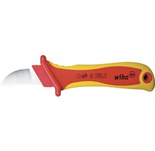 Couteau à câble Wiha avec lame courbée et manche isolé