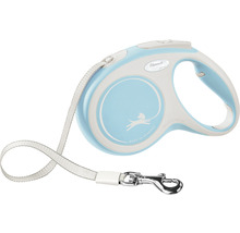 Laisse pour chiens flexi Comfort sangle Taille M jusqu'à 25 kg 5 m bleu clair