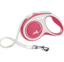 Laisse pour chiens flexi Comfort sangle Taille S jusqu'à 15 kg 5 m rouge