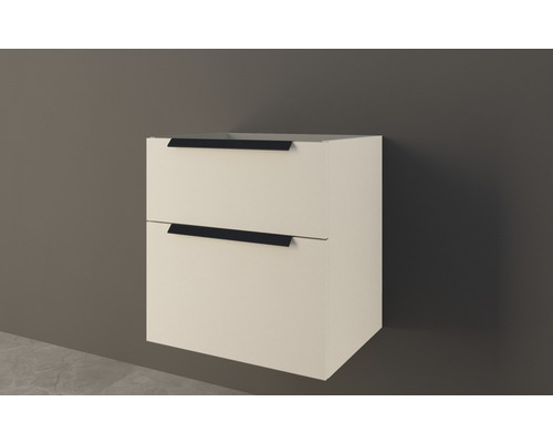 Meuble sous-lavabo avec deux tiroirs et poignées