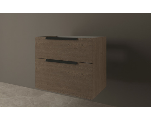 Meuble sous-lavabo en bois avec deux tiroirs