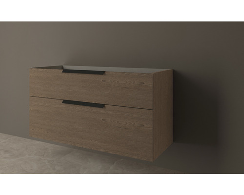 Waschtischunterschrank mit zwei Schubladen und Griffleisten