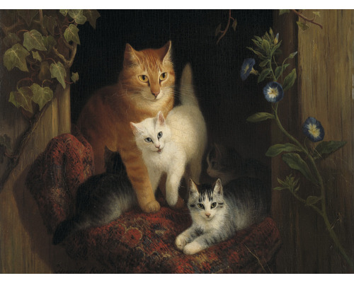 Papier peint panoramique intissé HRBP000045 Henriette Ronner-Knip Chats 5 pces 243 x 184 cm