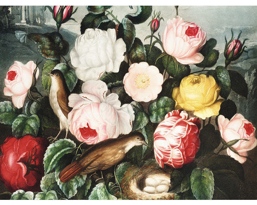Papier peint panoramique intissé HRBP000076 Thornton fleurs et oiseau 5 pces 243 x 184 cm