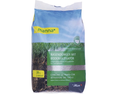 Engrais pour gazon Manna avec activateur de sol 20 kg 500 m² Engrais pour gazon avec activateur de sol en sac de 20 kilogrammes