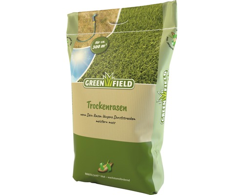 Semence de gazon Greenfield gazon sec 10 kg 300 m² Emballage de gazon sec Green Field pour environ 300 mètres carrés