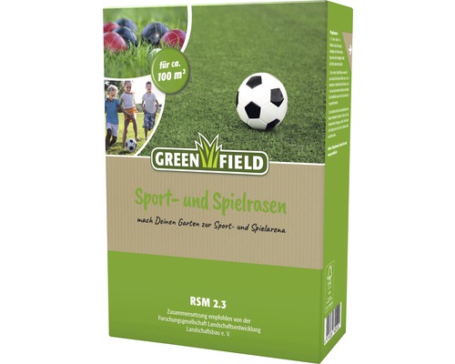 Semence de gazon Greenfield gazon de sport et de jeux 2 kg 100 m² Greenfield Gazon sport et jeu pour environ 100 mètres carrés