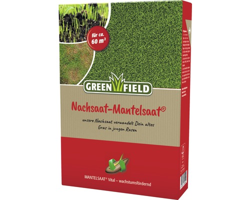 Semences de gazon pour réensemencement Greenfield 1 kg 60 m² Greenfield Nachsaat-Mantelsaat pour environ 60 mètres carrés