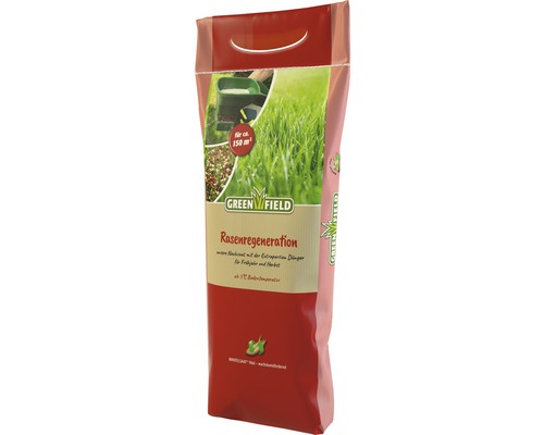 Semences de gazon Greenfield régénération du gazon 5 kg / 150 m² Green Field Régénération de gazon, regarnissage avec engrais pour le printemps et l''automne