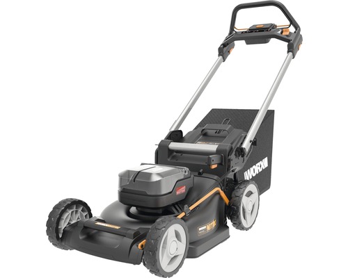 Akkurasenmäher mit Fangkorb für den Garten