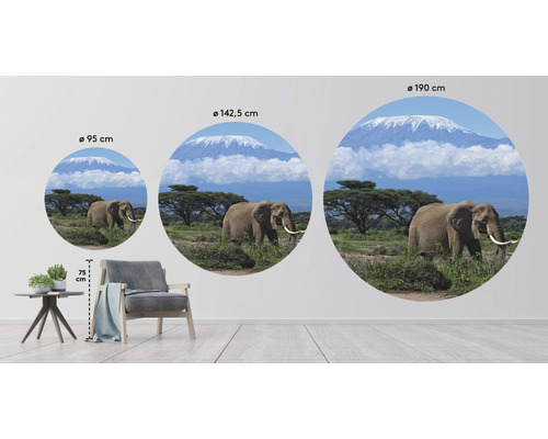 Décoration murale avec motif d''éléphant en différentes tailles
