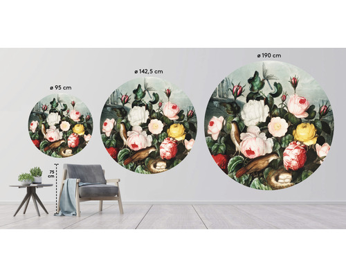 Autocollant mural décoratif avec motif floral en différentes tailles