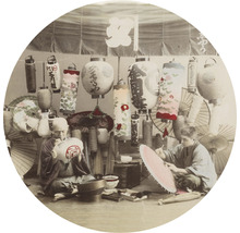 Papier peint panoramique intissé HRBC200074 Japon lampions Ø 190 cm