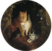 Papier peint panoramique intissé HRBC200045 Henriette Ronner-Knip Chats Ø 190 cm