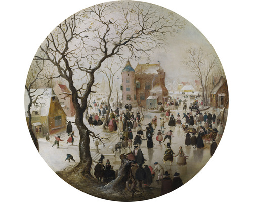 Fototapete Vlies HRBC200042 Hendrick Avercamp Winterlandschaft Ø 190 cm