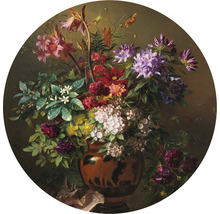 Peinture d''un bouquet de fleurs dans un vase