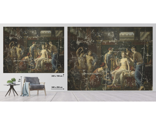 Image murale représentant une peinture historique avec des figures féminines