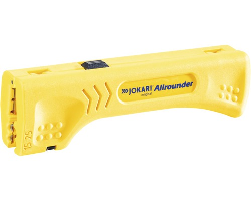 Dénudeur Jokari Allrounder pour câble plat + câble rond jaune