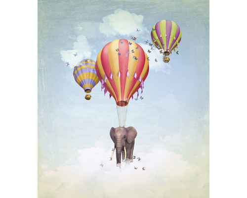 Papier peint panoramique intissé HRBP300017 Montgolfière éléphant 5 pces 243 x 280 cm