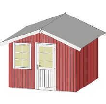 Gartenhaus weka Komfort-Schwedenhaus Gr.2 hohes Durchgangsmaß 195 cm, inkl. Fußboden 368 x 343 cm rot