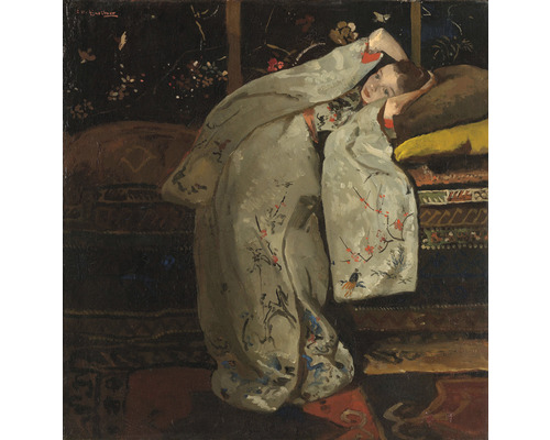 Papier peint panoramique intissé HRBP300029 Breitner Fille en kimono blanc 5 pces 243 x 280 cm