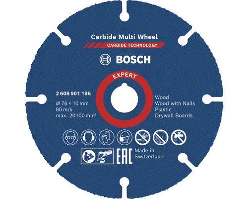 Disque à tronçonner Bosch Carbide Multiwheel Expert Ø 76x10 mm